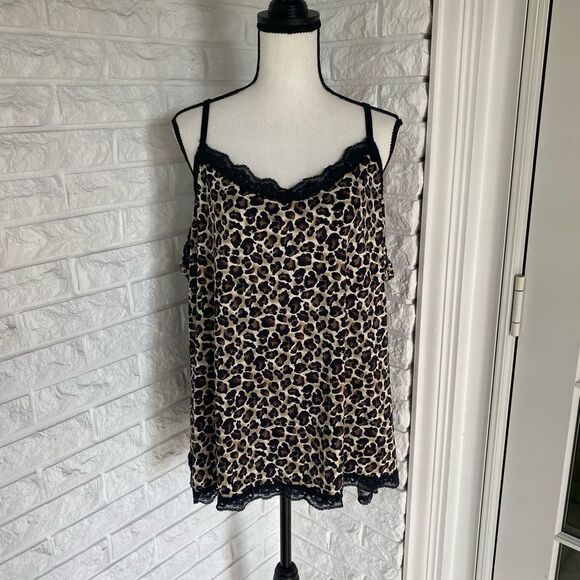 Cheetah Print Lace lingerie Style Tank Top - Picture 1 of 5